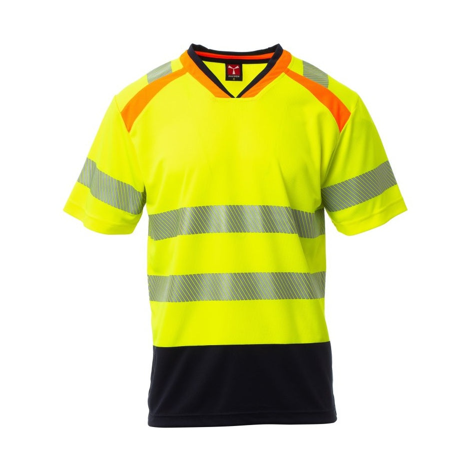 Camiseta bicolor alta visibilidad cuello V Dry-Tech PAS00739-0028