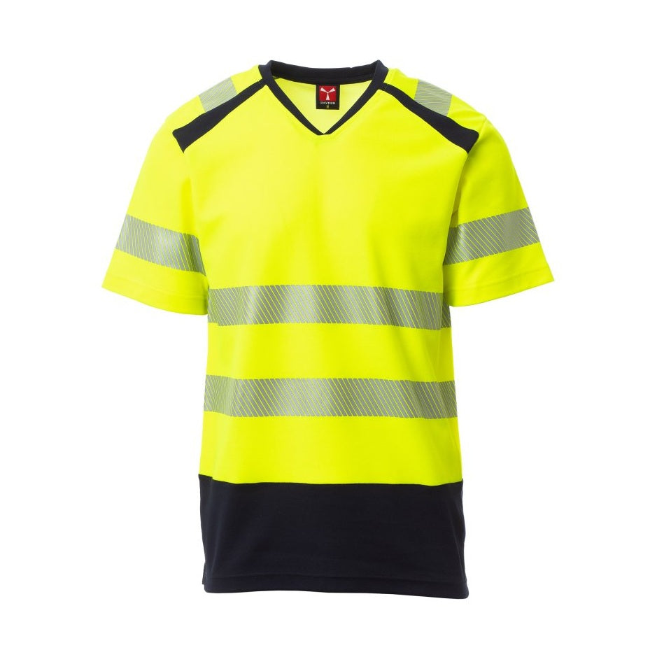 Camiseta bicolor alta visibilidad manga corta cuello V PAS00538-P118