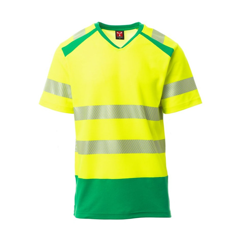 Camiseta bicolor alta visibilidad manga corta cuello V PAS00538-P118