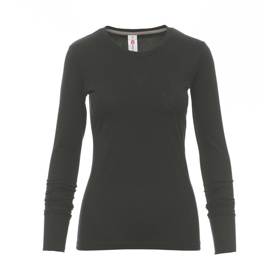 Camiseta ceñida manga larga cuello redondo mujer PA000890-0033