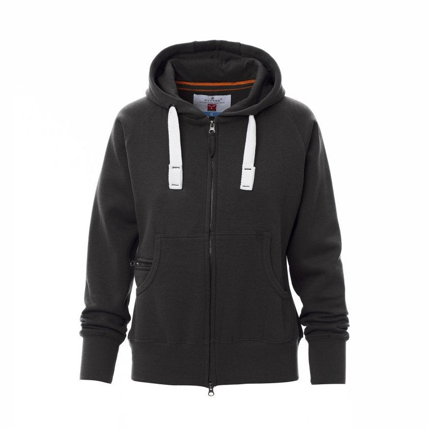 Sudadera mujer ceñida con capucha y cremallera completa cubierta PA000406-0001