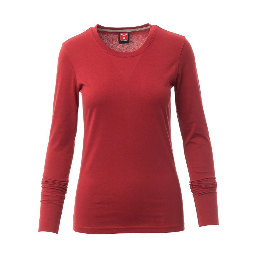 Camiseta ceñida manga larga cuello redondo mujer PA000890-0033