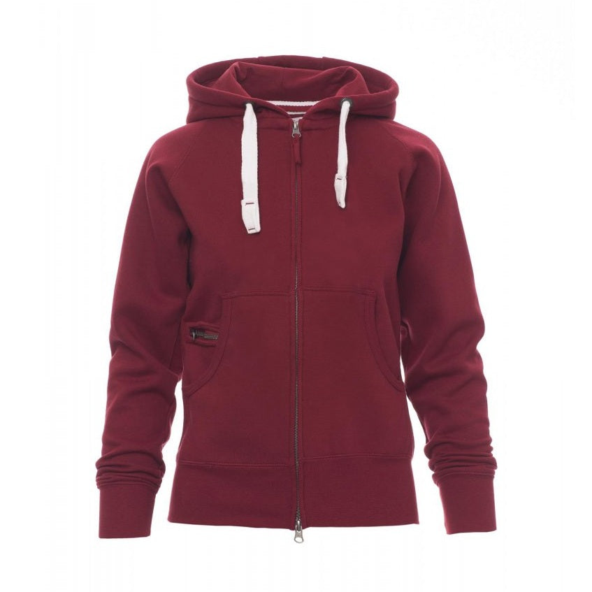 Sudadera mujer ceñida con capucha y cremallera completa cubierta PA000406-0001