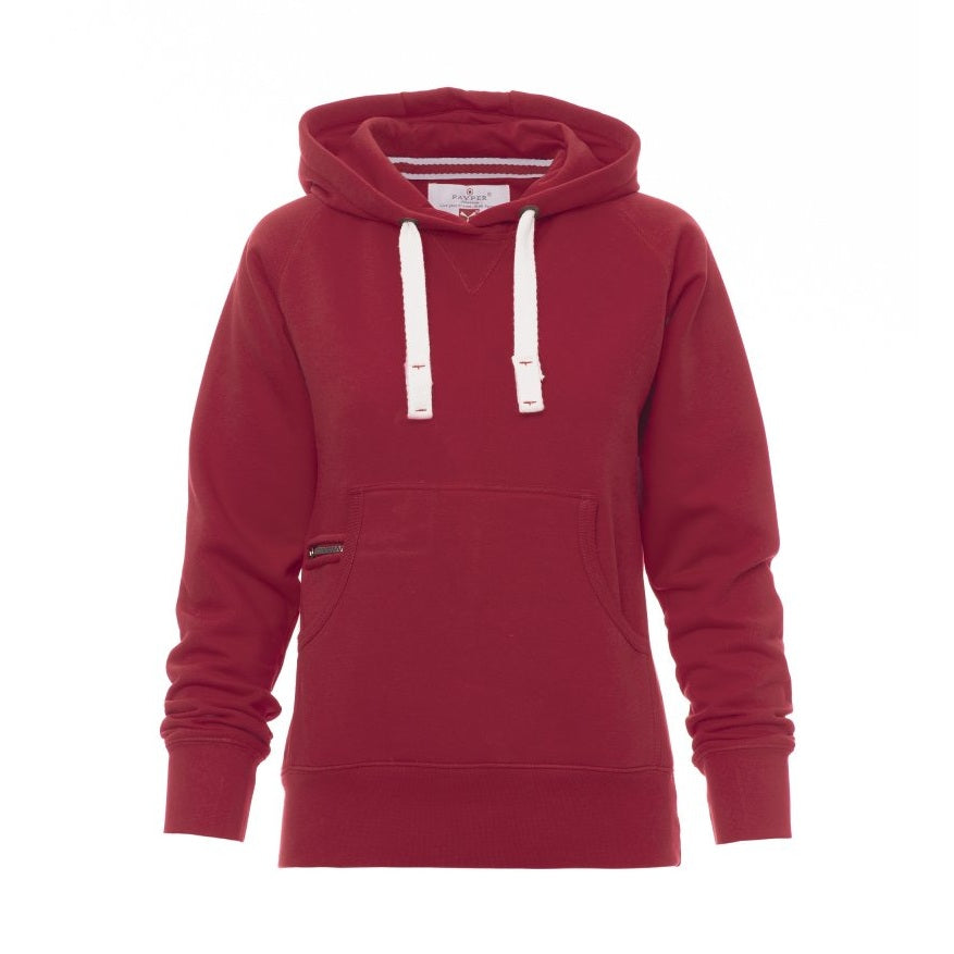 Sudadera mujer con capucha ceñida y bolsillo canguro PA000020-0001