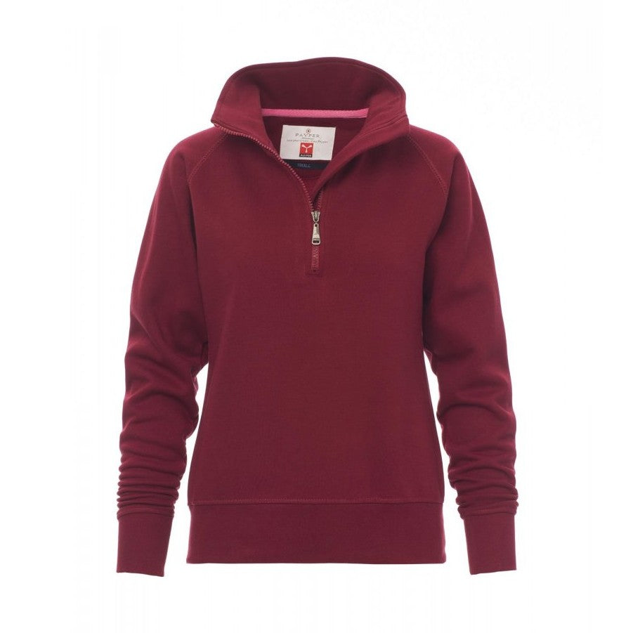 Sudadera mujer con media cremallera y mangas ranglán PA000002-0001