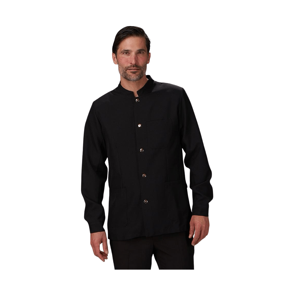 Chaqueta hombre mao negra botón dorado GA963300