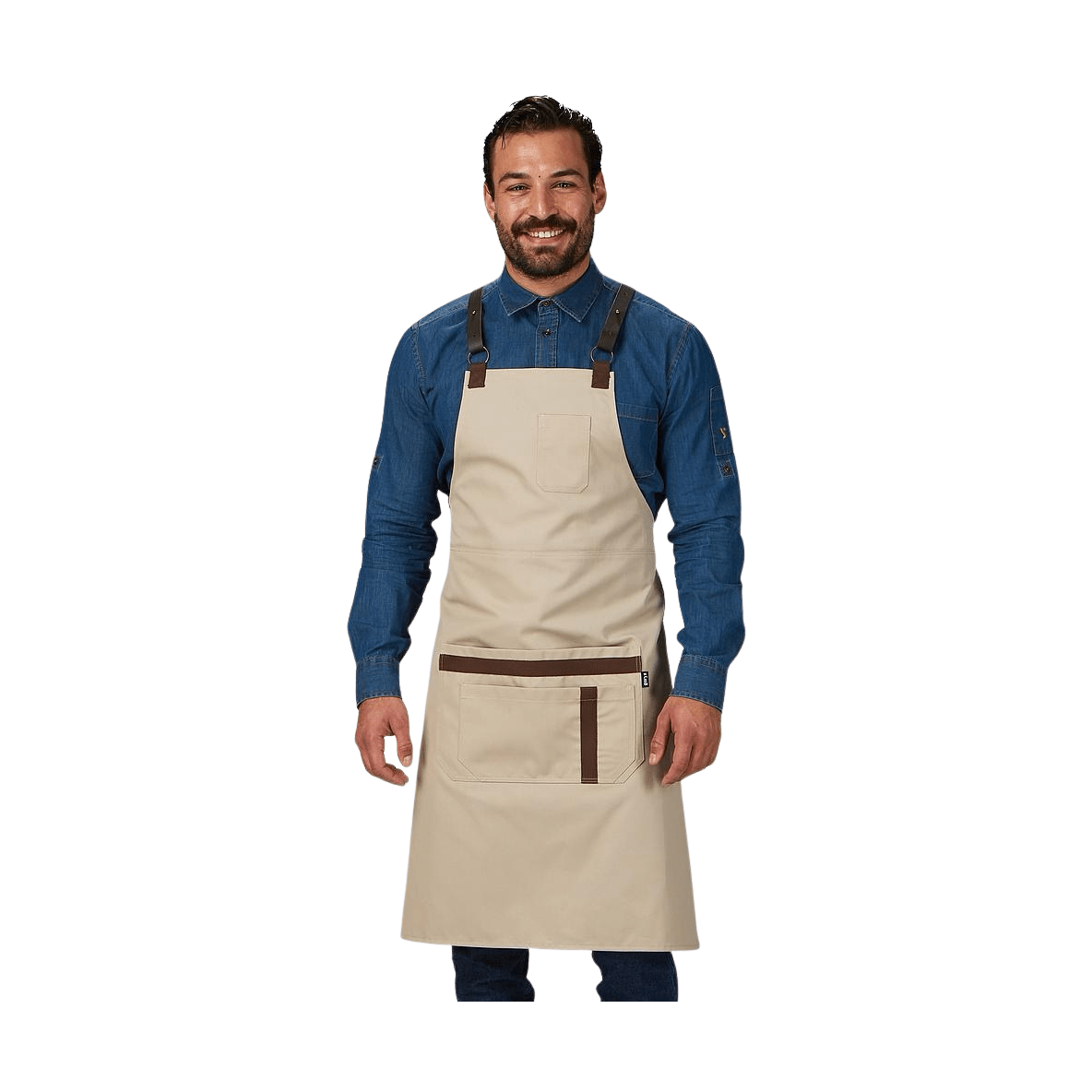 Delantal peto herrajes en piel 88x74 cm GA100031