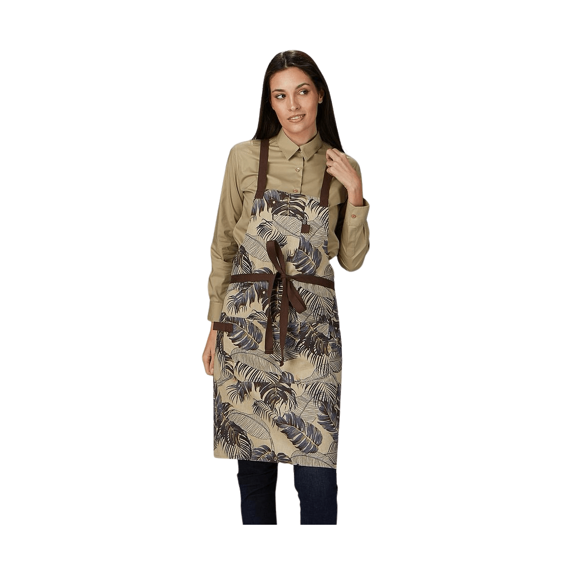 Delantal peto estampado flores 88x74 cm GA100035