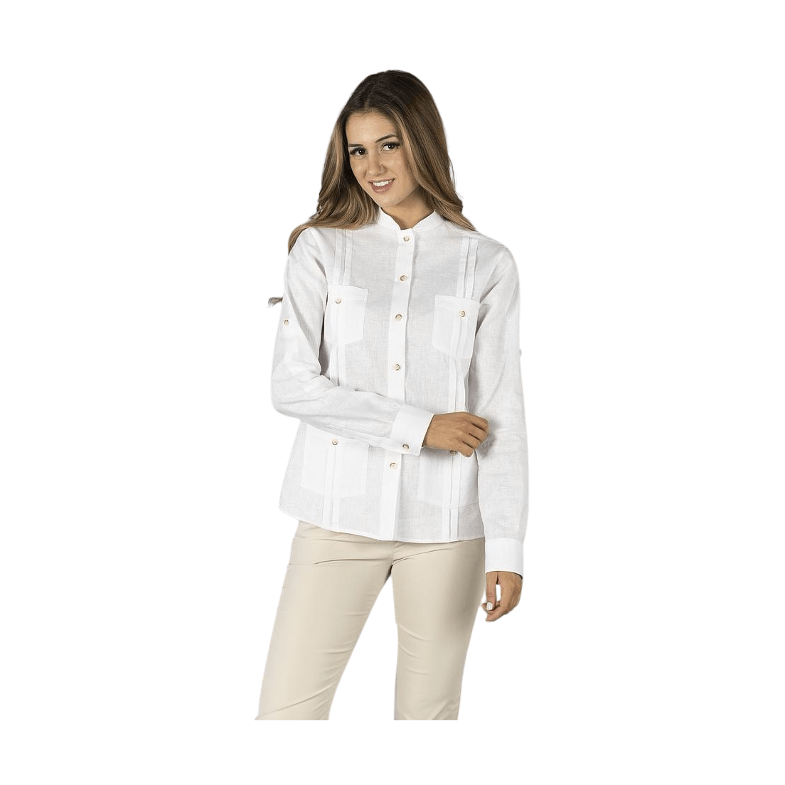 Guayabera mujer cuello mao isabela GA210013