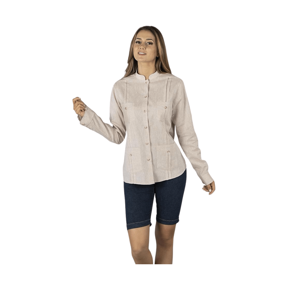 Guayabera mujer cuello mao isabela GA210013