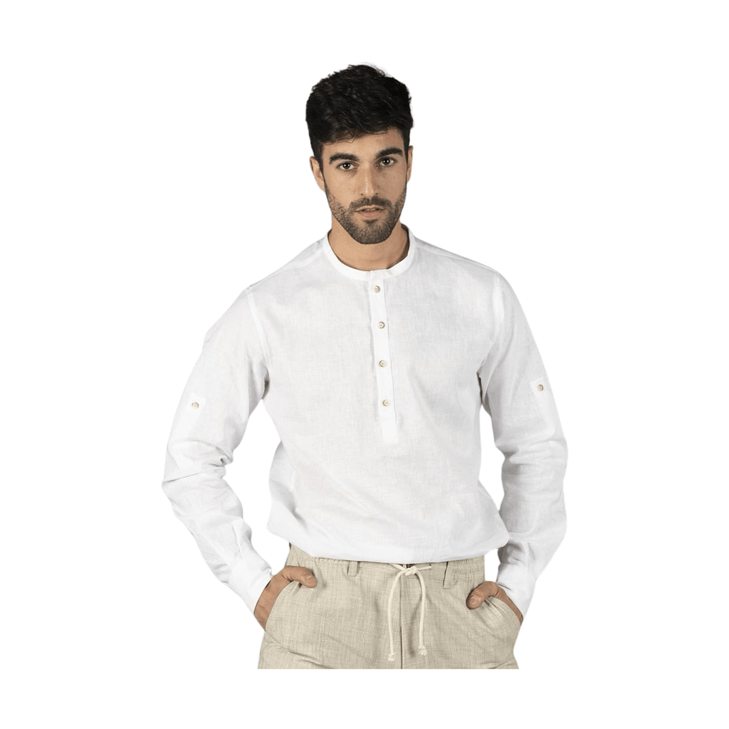 Camisa hombre lino/cotton cuello mao tiwi GA210007