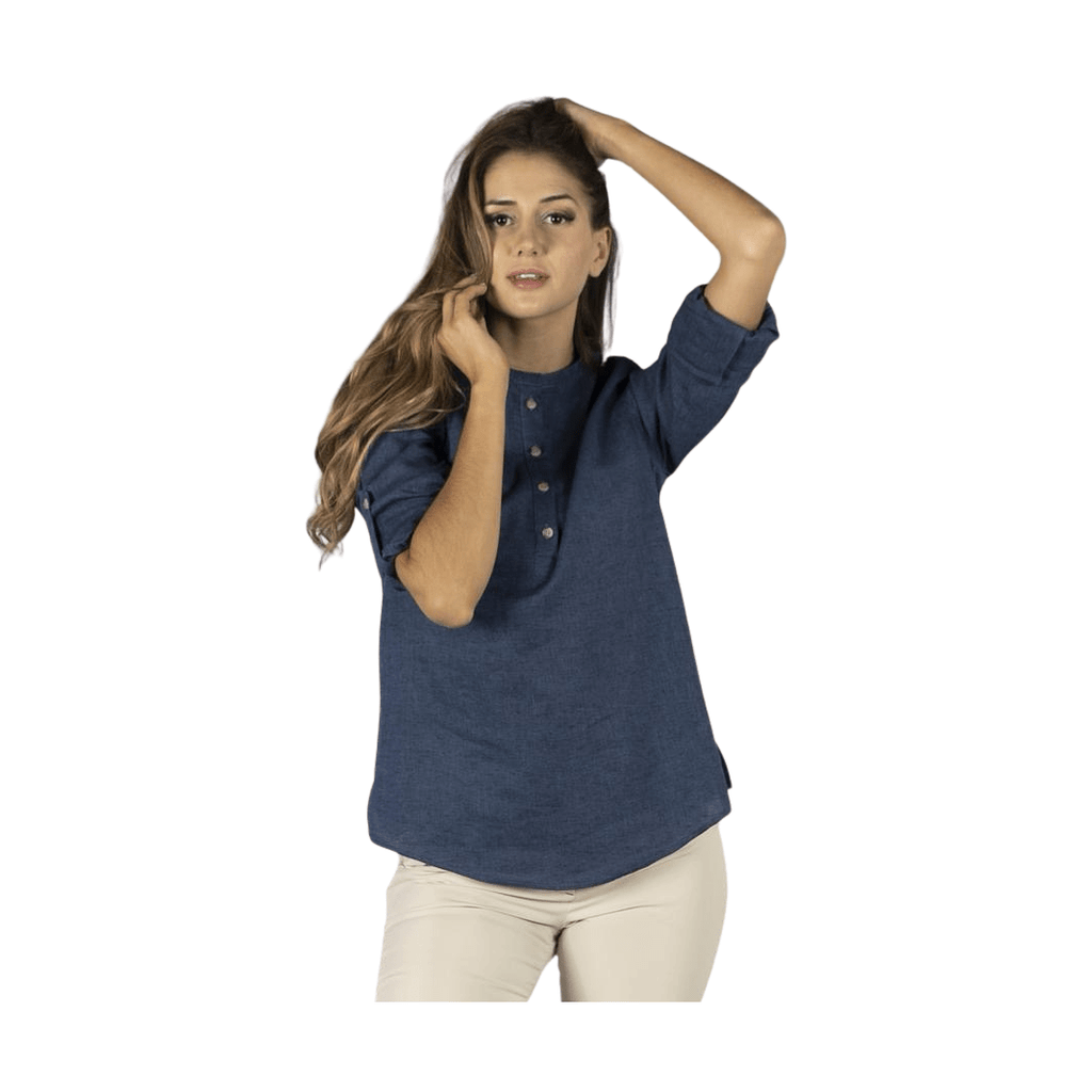 Camisa mujer lino/cotton cuello mao kaula GA210006
