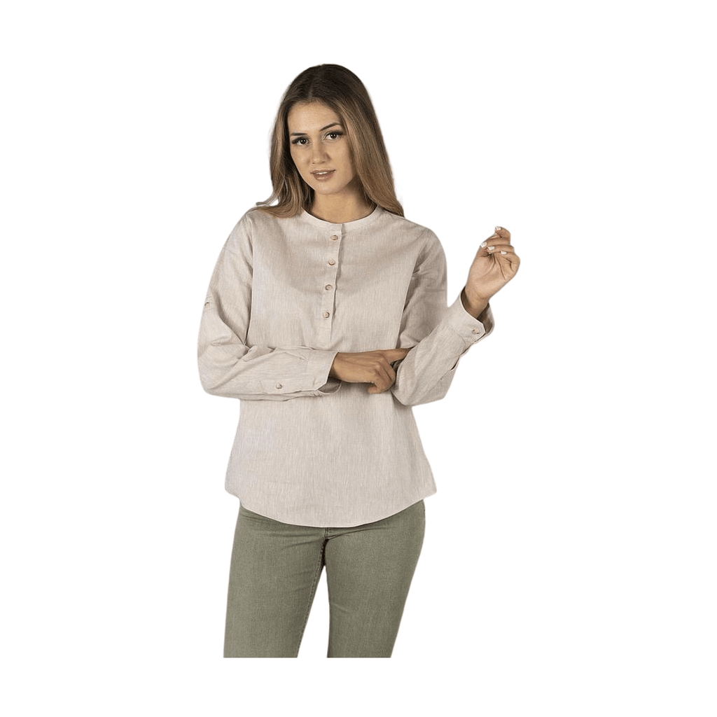 Camisa mujer lino/cotton cuello mao kaula GA210006
