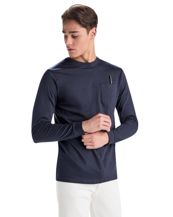 Camiseta manga larga con bolsillo algodón RO1219