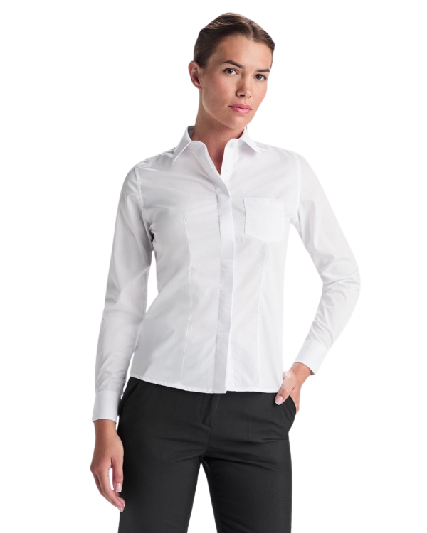 Camisa de trabajo manga larga mujer entallada popelín SOFIA L/S RO5161