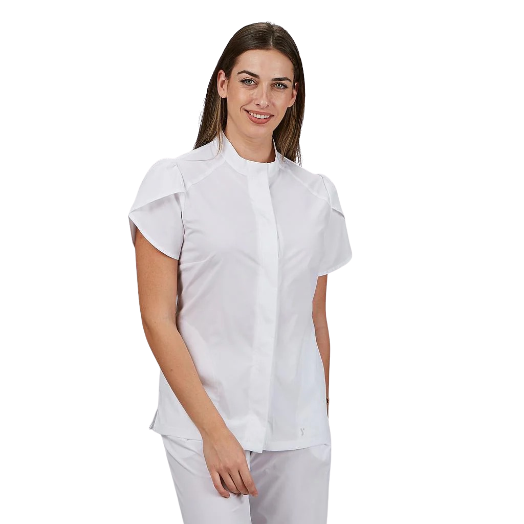 Blusa mujer botón oculto manga corta Lina GA600093