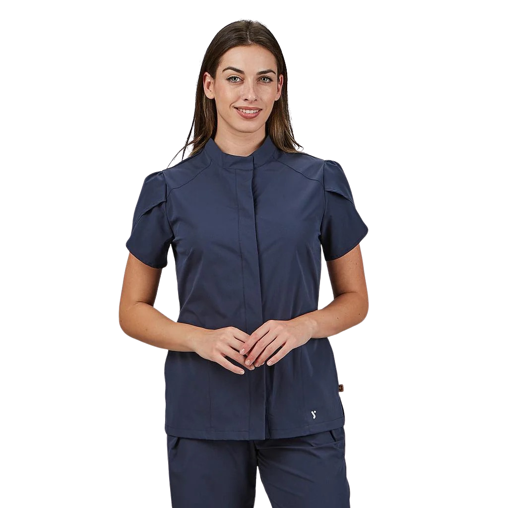 Blusa mujer botón oculto manga corta Lina GA600093