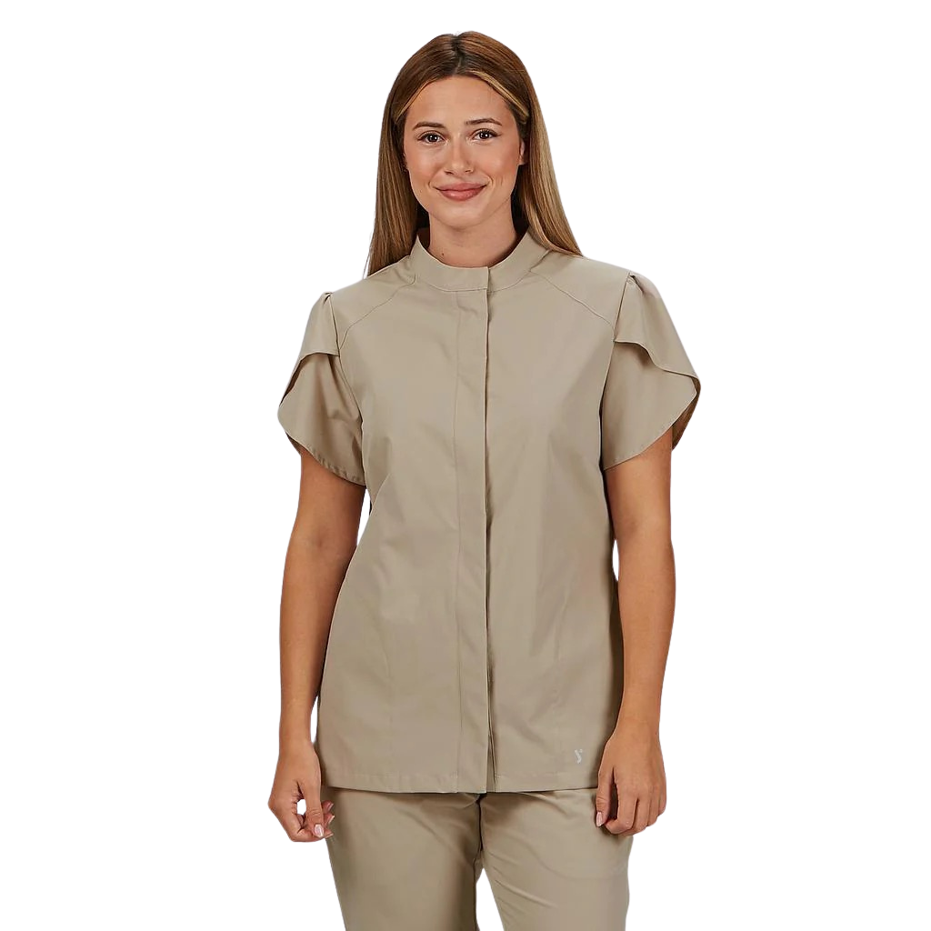 Blusa mujer botón oculto manga corta Lina GA600093
