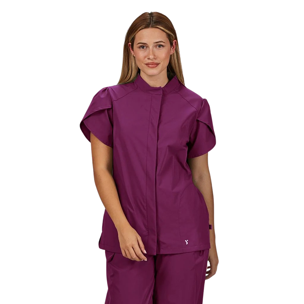 Blusa mujer botón oculto manga corta Lina GA600093