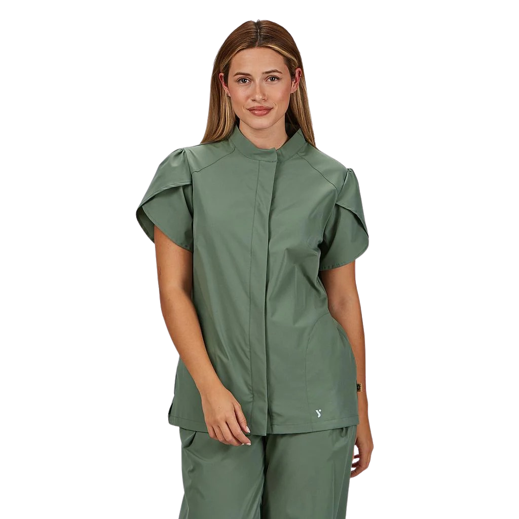 Blusa mujer botón oculto manga corta Lina GA600093