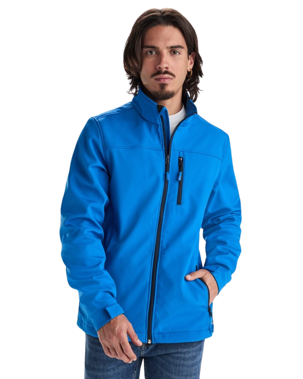 Chaqueta softshell de 2 capas con cremallera a contraste RO6432