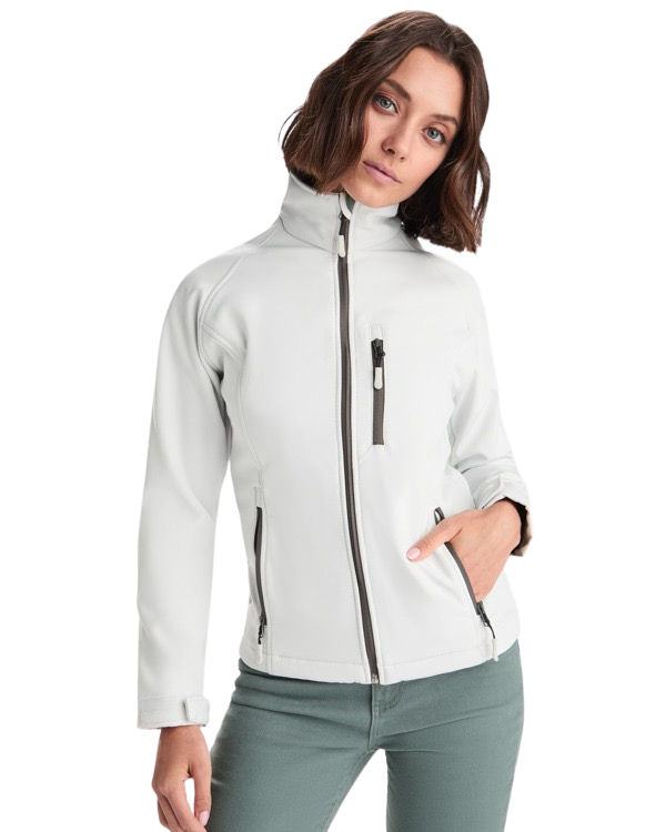 Chaqueta softshell de 2 capas para mujer con cremallera a contraste RO6433