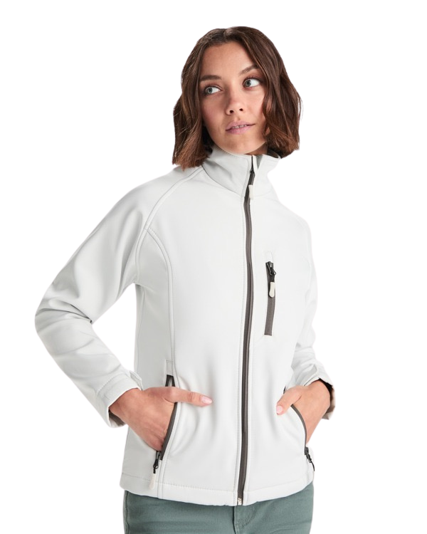 Chaqueta softshell de 2 capas para mujer con cremallera a contraste RO6433