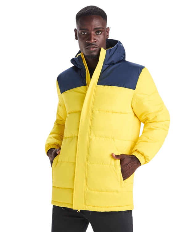 Parka acolchada combinada repelente al agua con capucha fija RO5075