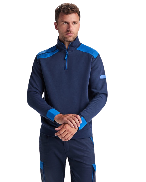 Sudadera media cremallera con piezas a contraste RO8413