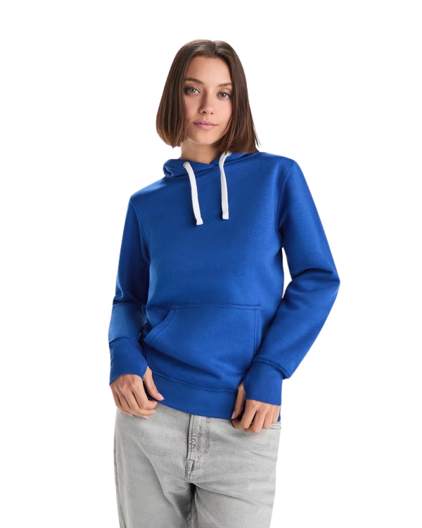 Sudadera mujer con capucha forrada y apertura para pulgar RO1068