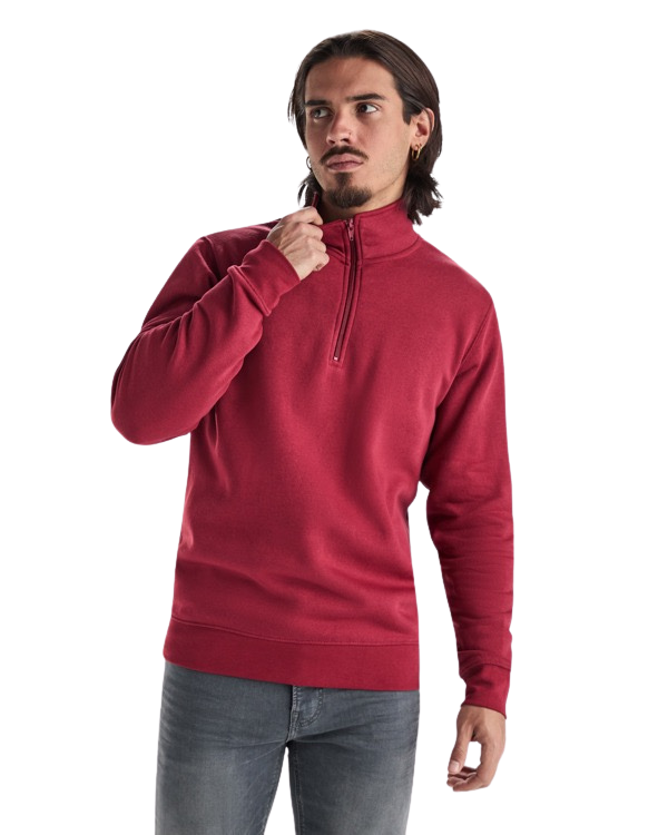 Sudadera unisex media cremallera con cuello alto RO1109