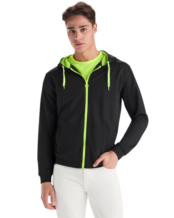 Sudadera con cremallera frontal y capucha técnica no perchada RO1105
