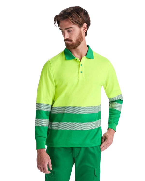 Polo manga larga alta visibilidad transpirable RO9319