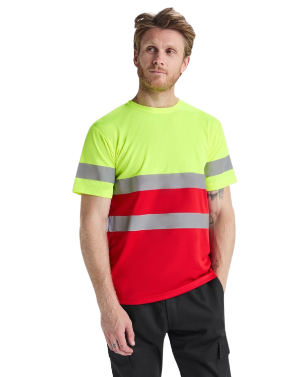 Camiseta técnica alta visibilidad transpirable Roly WRK RO9310