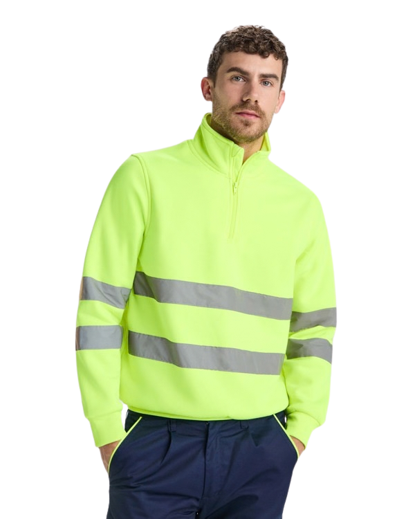Sudadera media cremallera alta visibilidad RO9314