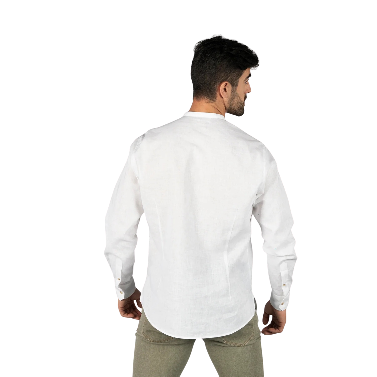 Camisa hombre lino/cotton cuello mao tiwi GA210007