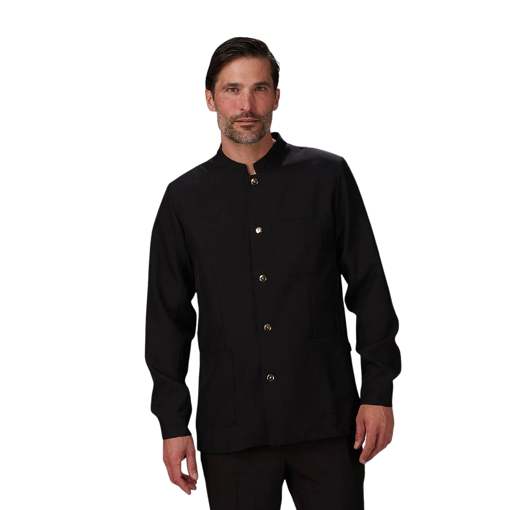 Chaqueta hombre mao negra botón dorado GA963300