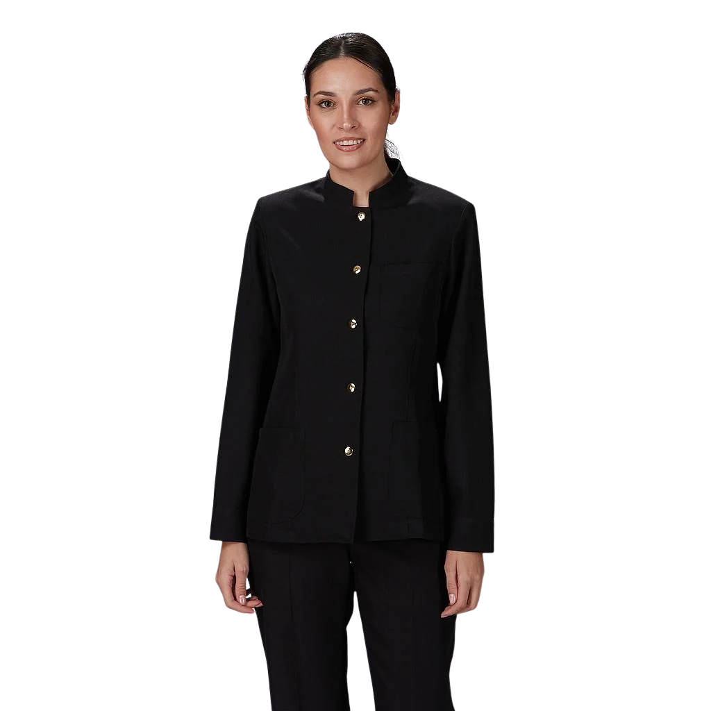 Chaqueta mujer mao negra botón dorado GA963200