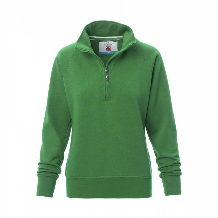 Sudadera mujer con media cremallera y mangas ranglán PA000002-0001