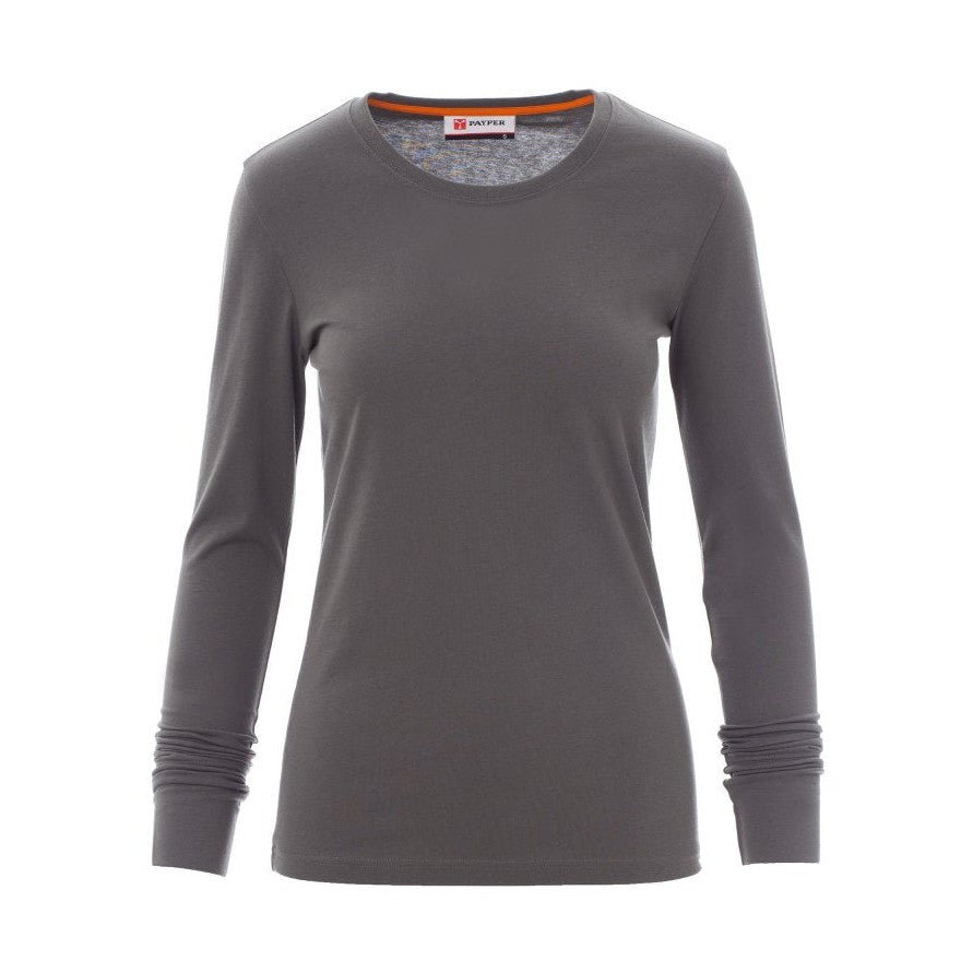 Camiseta ceñida manga larga cuello redondo mujer PA000890-0033
