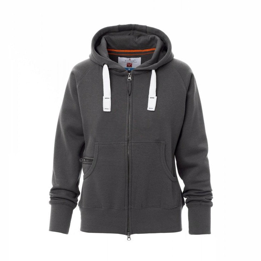 Sudadera mujer ceñida con capucha y cremallera completa cubierta PA000406-0001