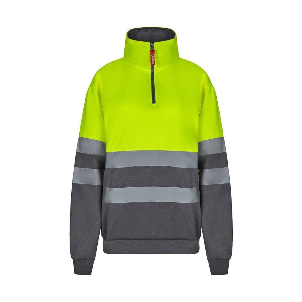 Sudadera alta visibilidad cuello alto media cremallera VE305701