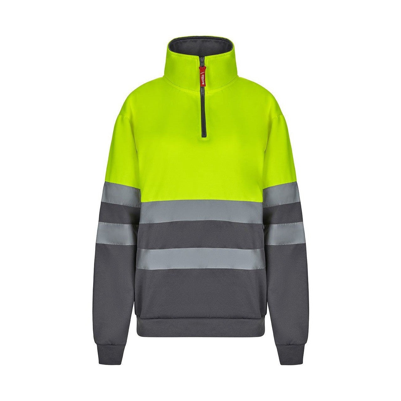 Sudadera alta visibilidad cuello alto media cremallera VE305701