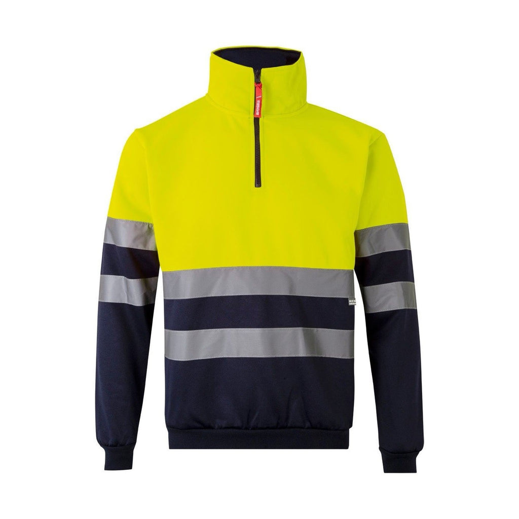Sudadera alta visibilidad cuello alto media cremallera VE305701