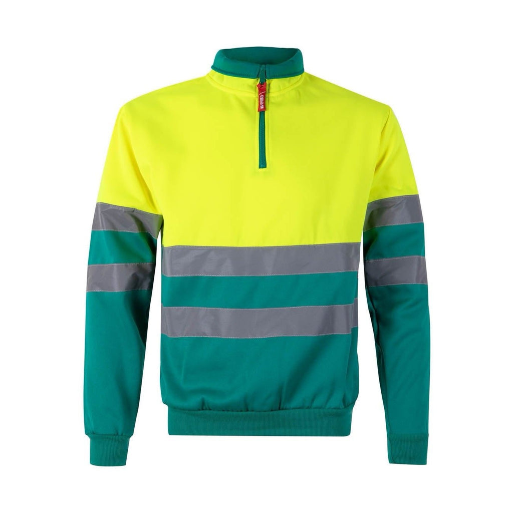 Sudadera alta visibilidad cuello alto media cremallera VE305701