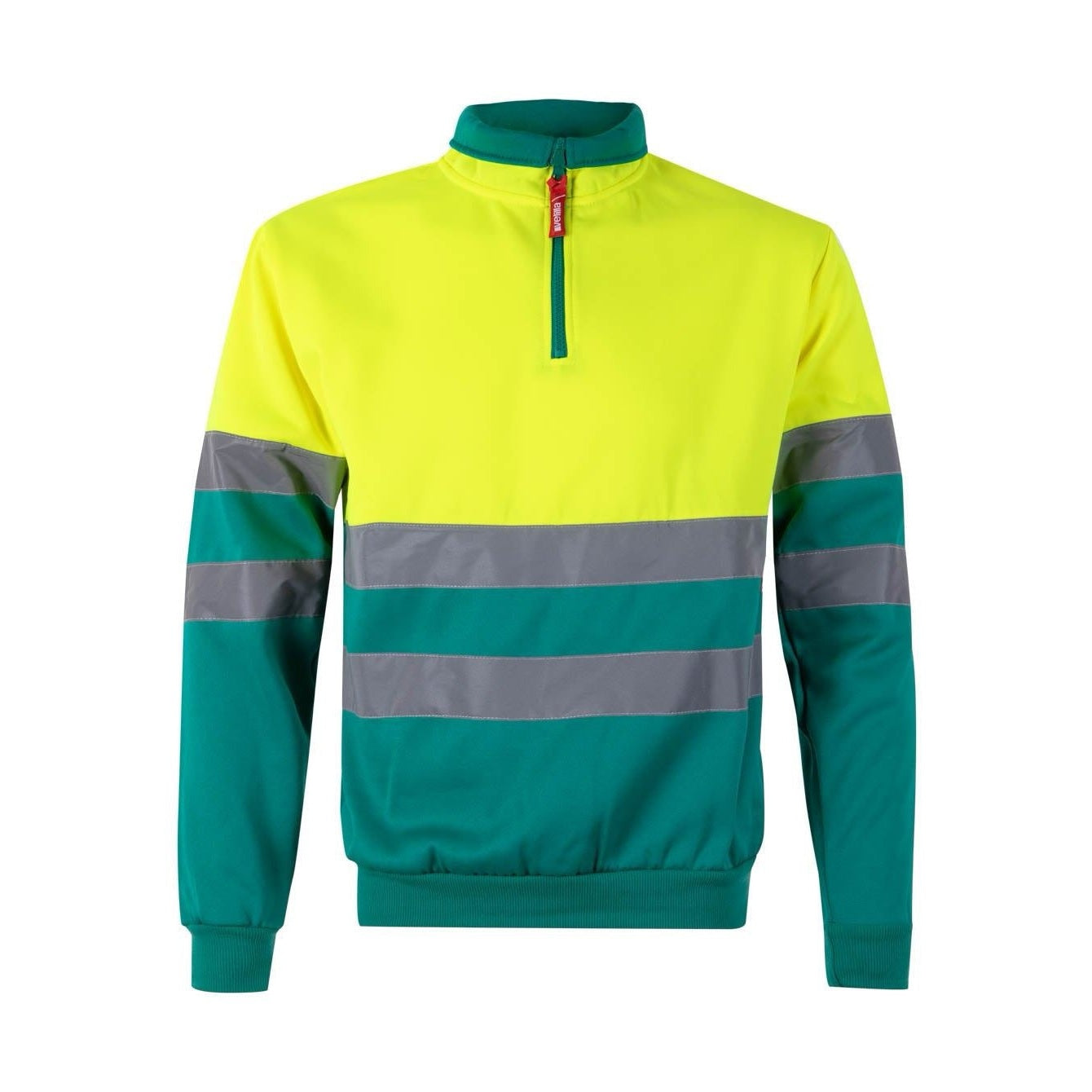 Sudadera alta visibilidad cuello alto media cremallera VE305701