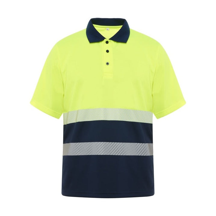 Polo manga corta bicolor alta visibilidad RO9315