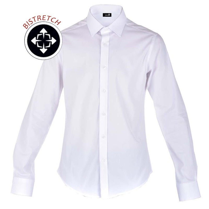 Camisa hombre elástica slim fit manga larga TE104L