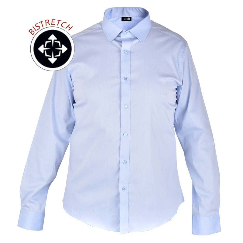 Camisa hombre elástica slim fit manga larga TE104L