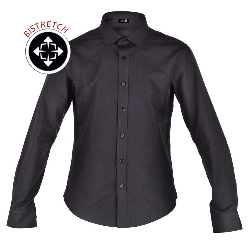 Camisa hombre elástica slim fit manga larga TE104L
